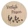 K115 rol @ 500 permanent rond 35 kraft zwart bedrukt vrolijk pasen