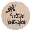 K116 rol @ 500 permanent rond 35 kraft zwart bedrukt prettige feestdagen